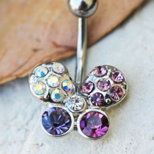 316L Stainless Steel Art of Brilliance Butterfly Gleam Navel Ring - YBBLEXCLUSIVE SHOP