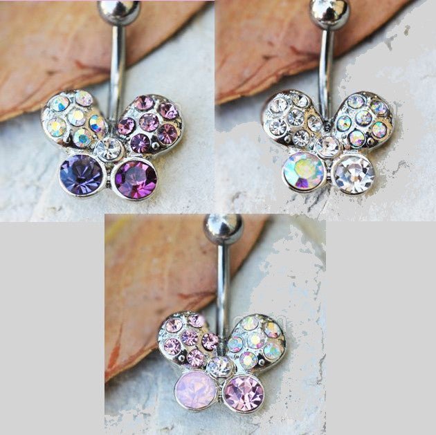 316L Stainless Steel Art of Brilliance Butterfly Gleam Navel Ring - YBBLEXCLUSIVE SHOP