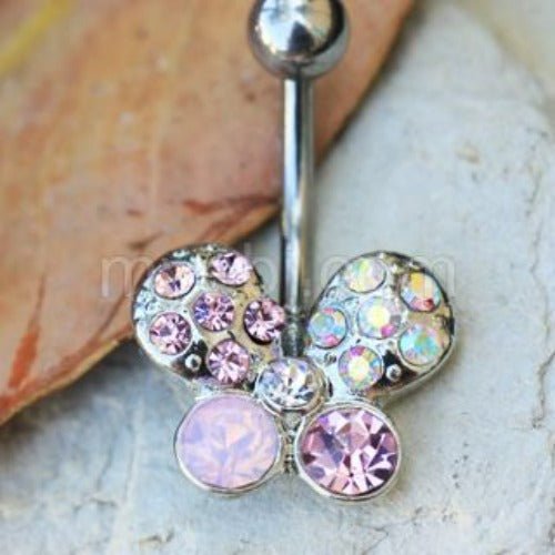 316L Stainless Steel Art of Brilliance Butterfly Gleam Navel Ring - YBBLEXCLUSIVE SHOP
